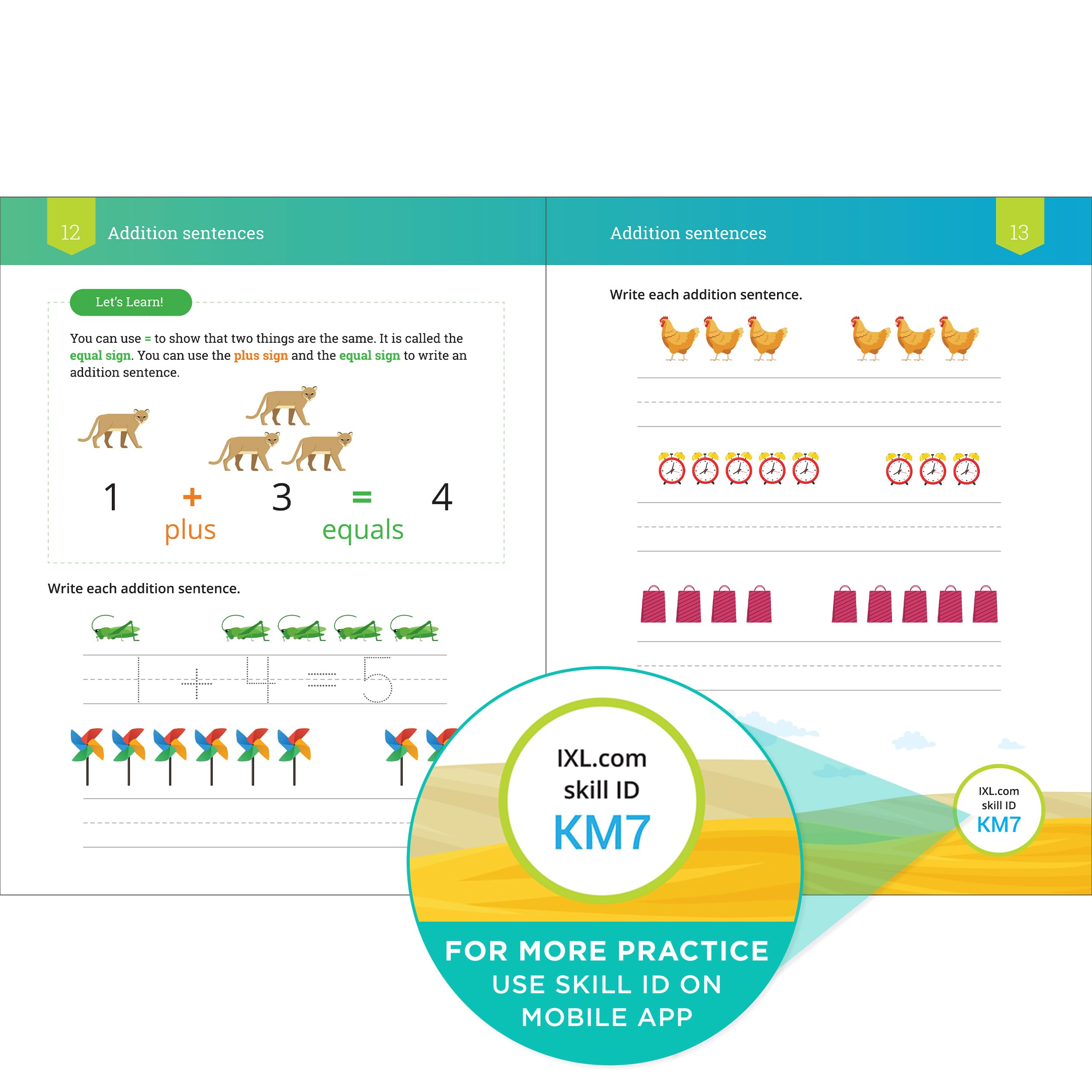 IXL Addition Kindergarten Workbooks, Math Book for Kids Ages 5-6 With Adding Activities Covering Counting Skills, Basic Mathematics Facts, and How to Add Numbers up to 10 - Image 5
