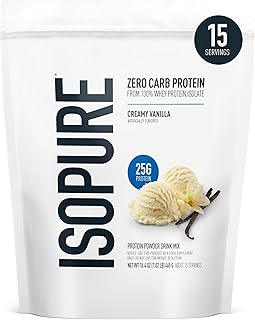 Isopure Zero Carb 100% Pure Whey Isolate Protein Powder, Lactose Free, G...