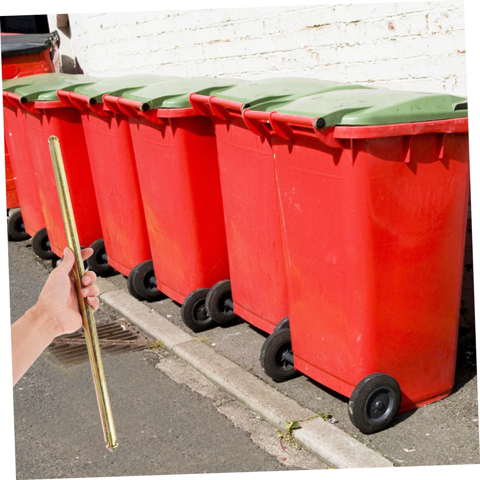 BESPORTBLE Eje de Acero Sólido 55 Cm para Cubo de Basura Accesorio Resistente para Bote de Basura Exterior Soporte Duradero para Contenedores de Repuesto Práctico para Residuos