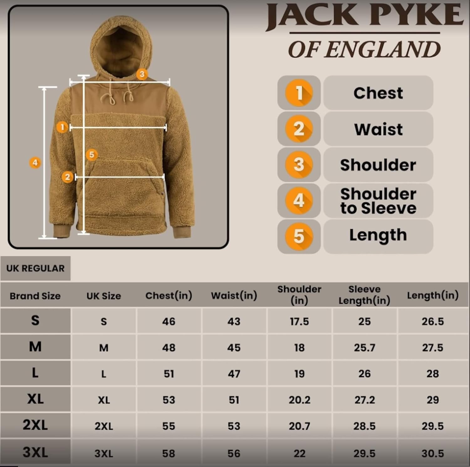 JACK PYKE Yakka Fleece Hoodie voor heren, warme sherpa fleece