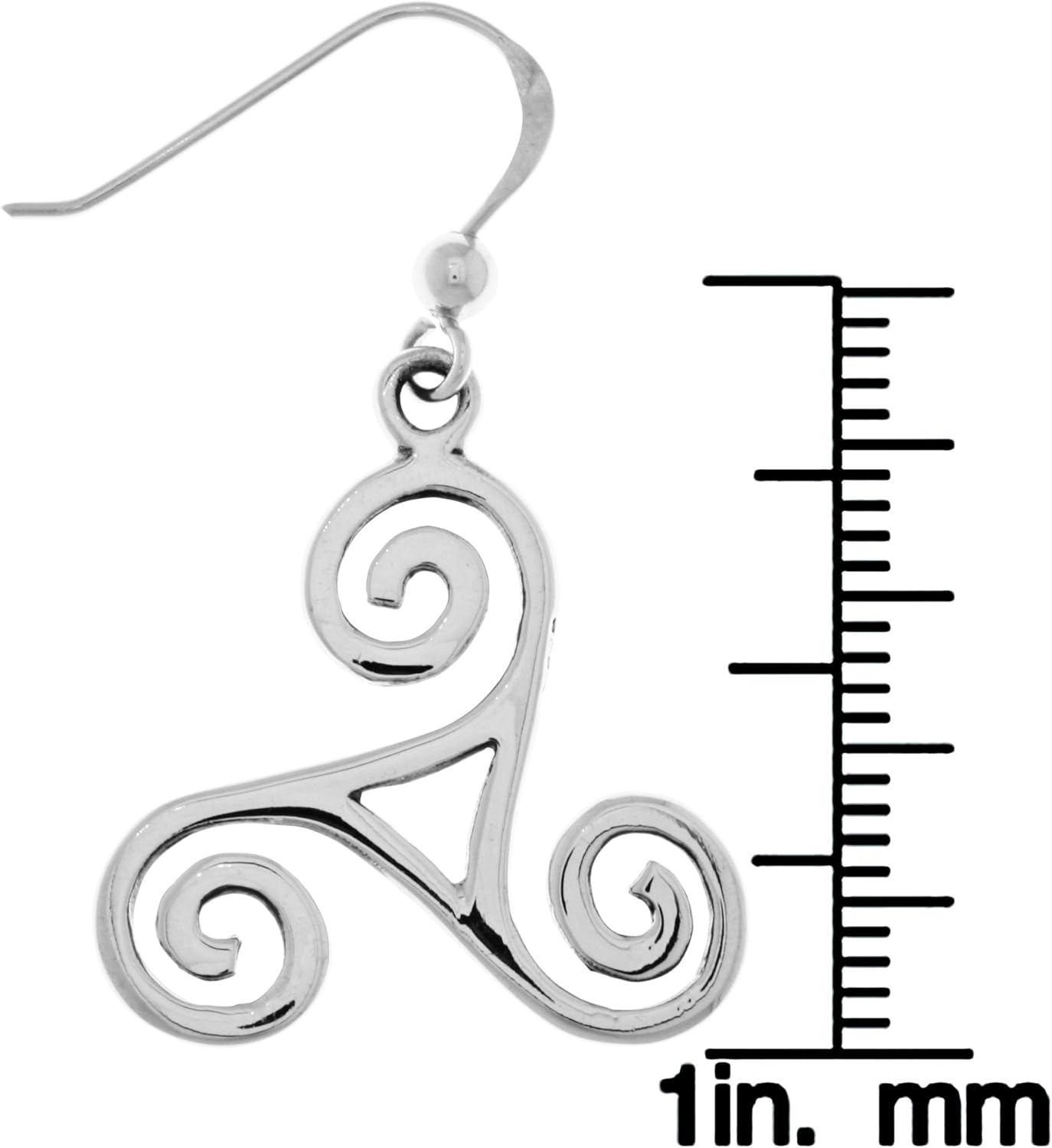 Jewelry Trends Spiral Triskele Celtic Trinity Knot Sterling Silver Dangle Earrings