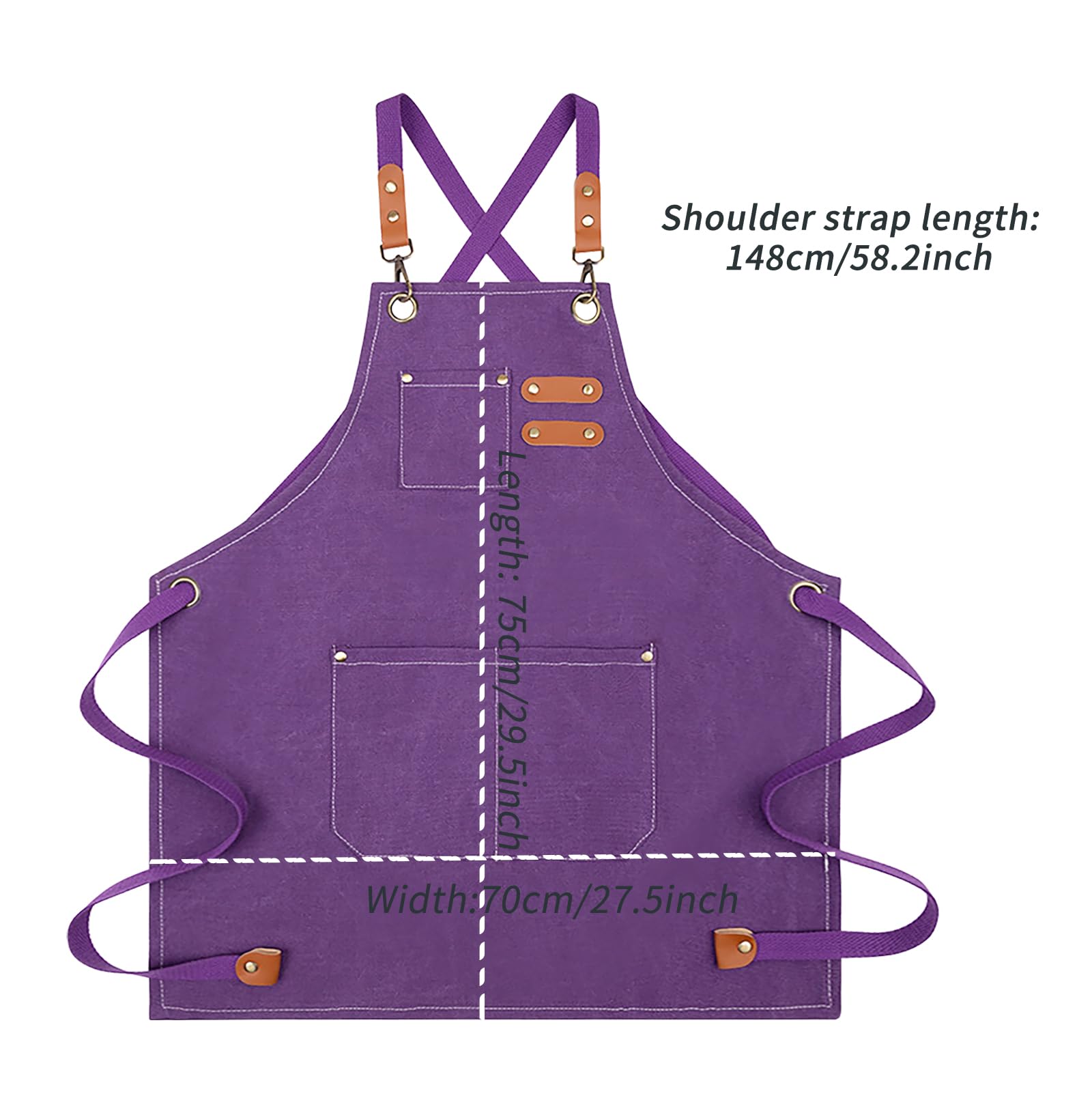 Nanxson Canvas Chef Apron for Men with Pockets Tool Apron for Cooking Gardening Painting - Image 2