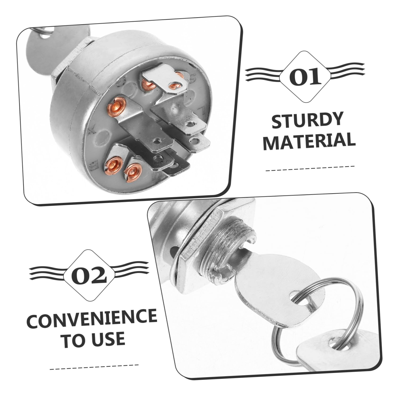 Abaodam 5 Piezas Interruptor de Encendido para Cortacésped de Motor Delantero Compatible con Interruptor de Seguro y Funcional para de