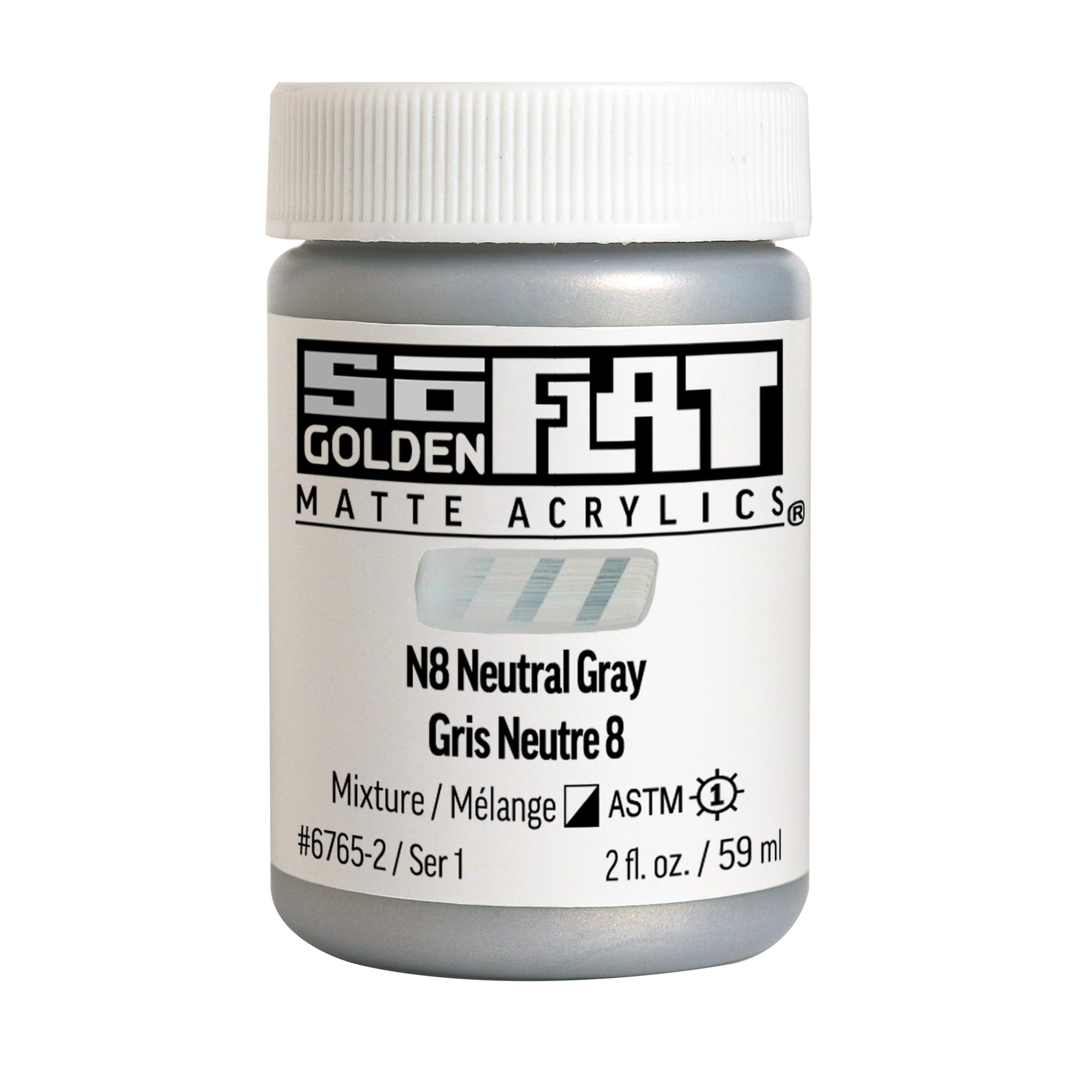 Golden : SoFlat : Matte Acrylic Paint : 59ml : N8 Neutral Gray