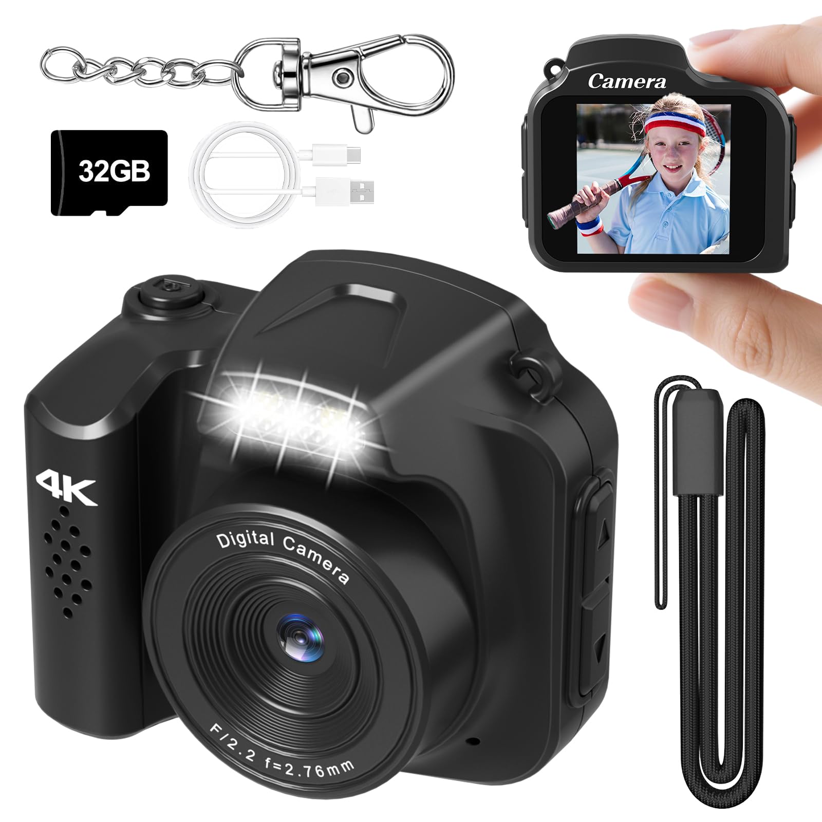 Amazon.com : Mini Keychain Camera 4K 64MP Vintage Digital Camera