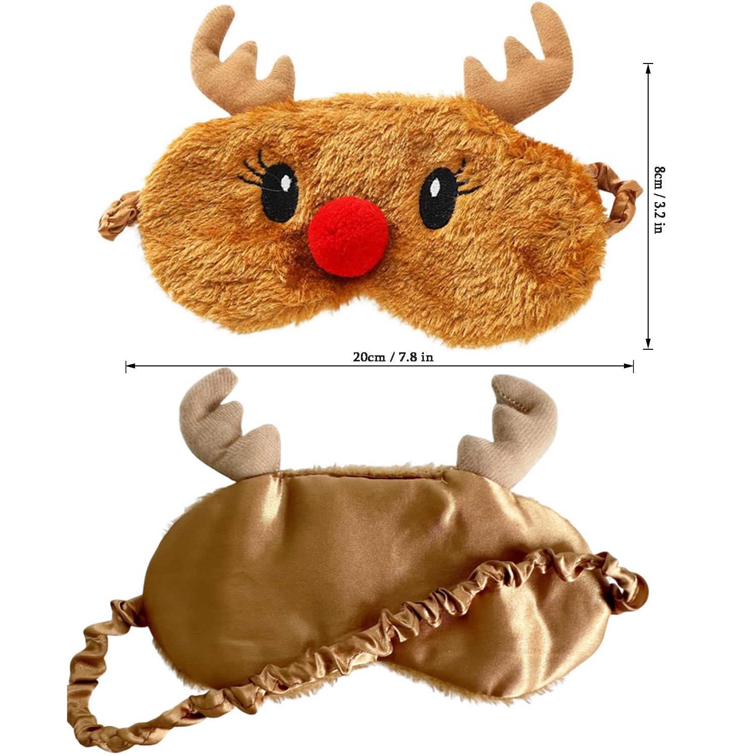 Maschera per gli Occhi del Sonno, Simpatica Copertura per gli Occhi degli Animali Maschera per Dormire Cervo di Natale Inverno Cartone Pisolino Maschera per gli Occhi Elk(Renna
