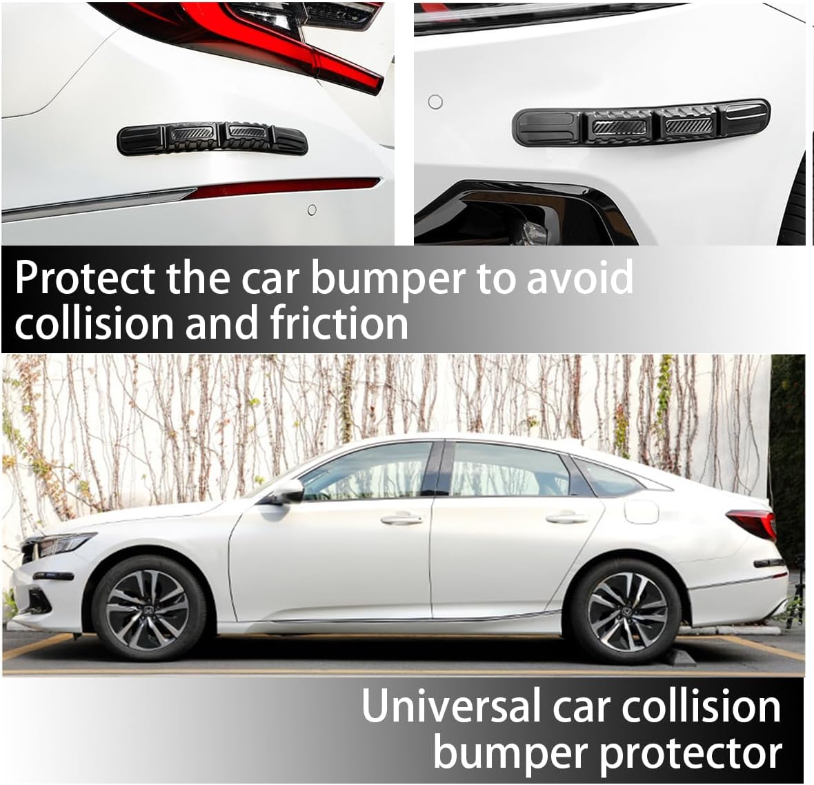 2PCS Car Bumper Guard Strip, Anti-Collision Vehicle Front Rear Protector Trim, Anti Scratch Automotive Patch Bumper Protection Cover Accessories, Universal for SUV Pickup Truck (Style A)