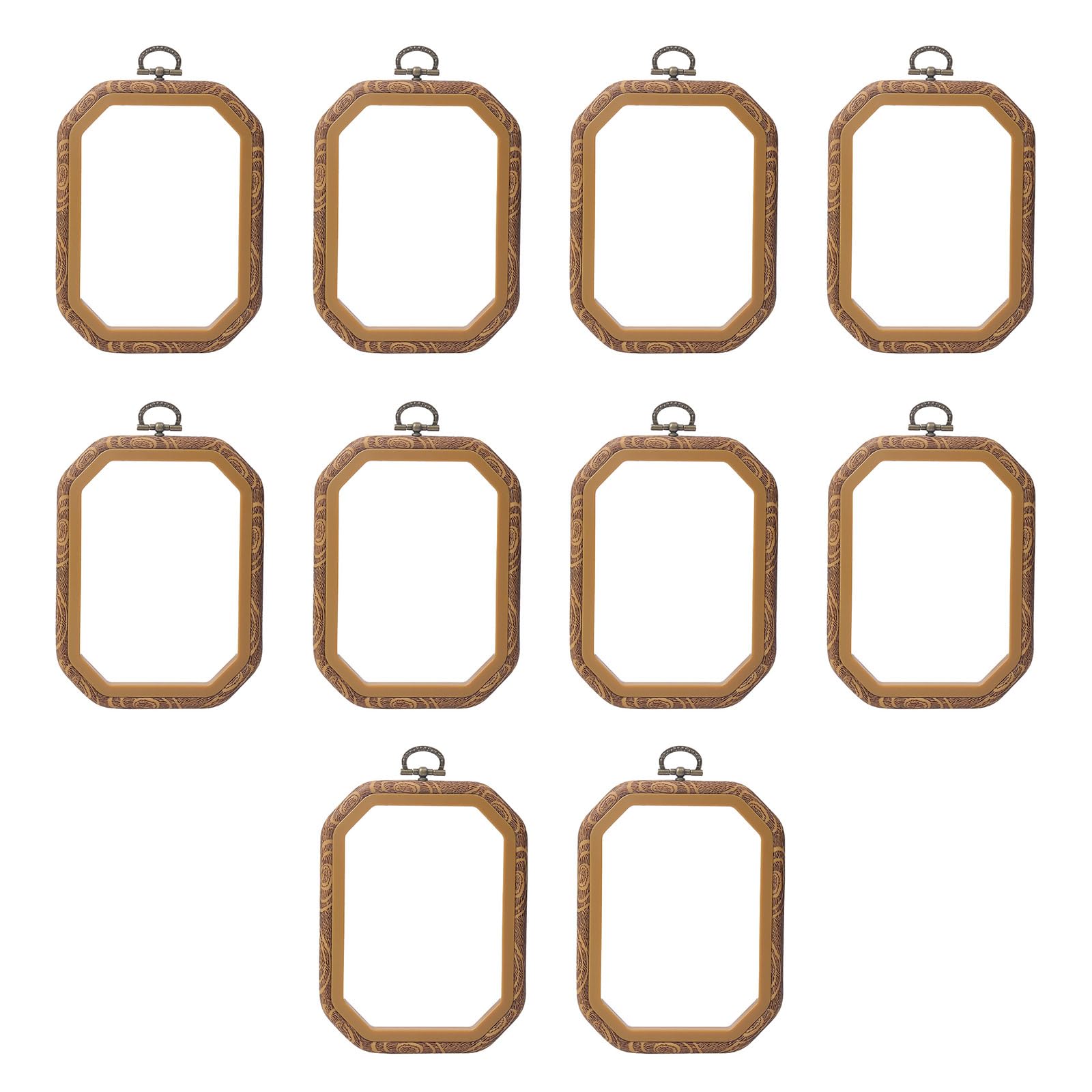 Kalttoy Multicolor 10 Pcs Wood Embroidery Hoop Adjustable Embroidery Frame Decorative Crosses Stitching Hoop For Needleworks Sewing Craft