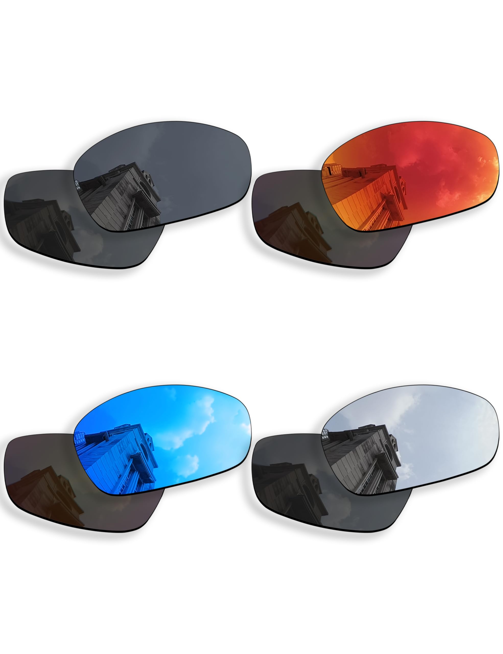 4 pares de lentes de repuesto polarizadas antiarañazos para gafas de sol Oakley Straight Jacket 2007