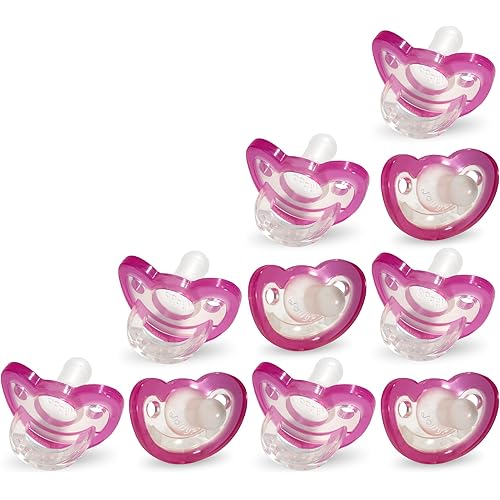 RaZbaby Jollypop Pacifier for Babies 3 Months and Up, USA Made, Natural Shaped Orthodontic Binky, Lovingly Shared in NICUs & Hospitals Worldwide, Medical-Grade 100% BPA-Free - 2 Pack - Pink