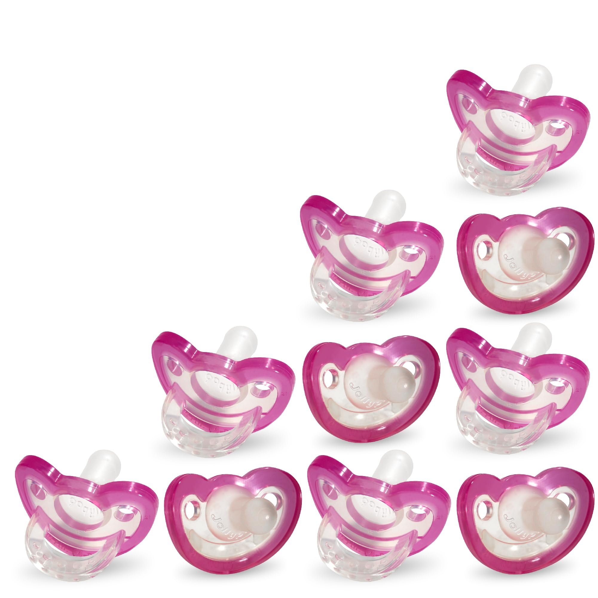 RaZbaby Jollypop Pacifier for Babies 3 Months and Up, USA Made, Natural Shaped Orthodontic Binky, Lovingly Shared in NICUs & Hospitals Worldwide, Medical-Grade 100% BPA-Free - 2 Pack - Pink