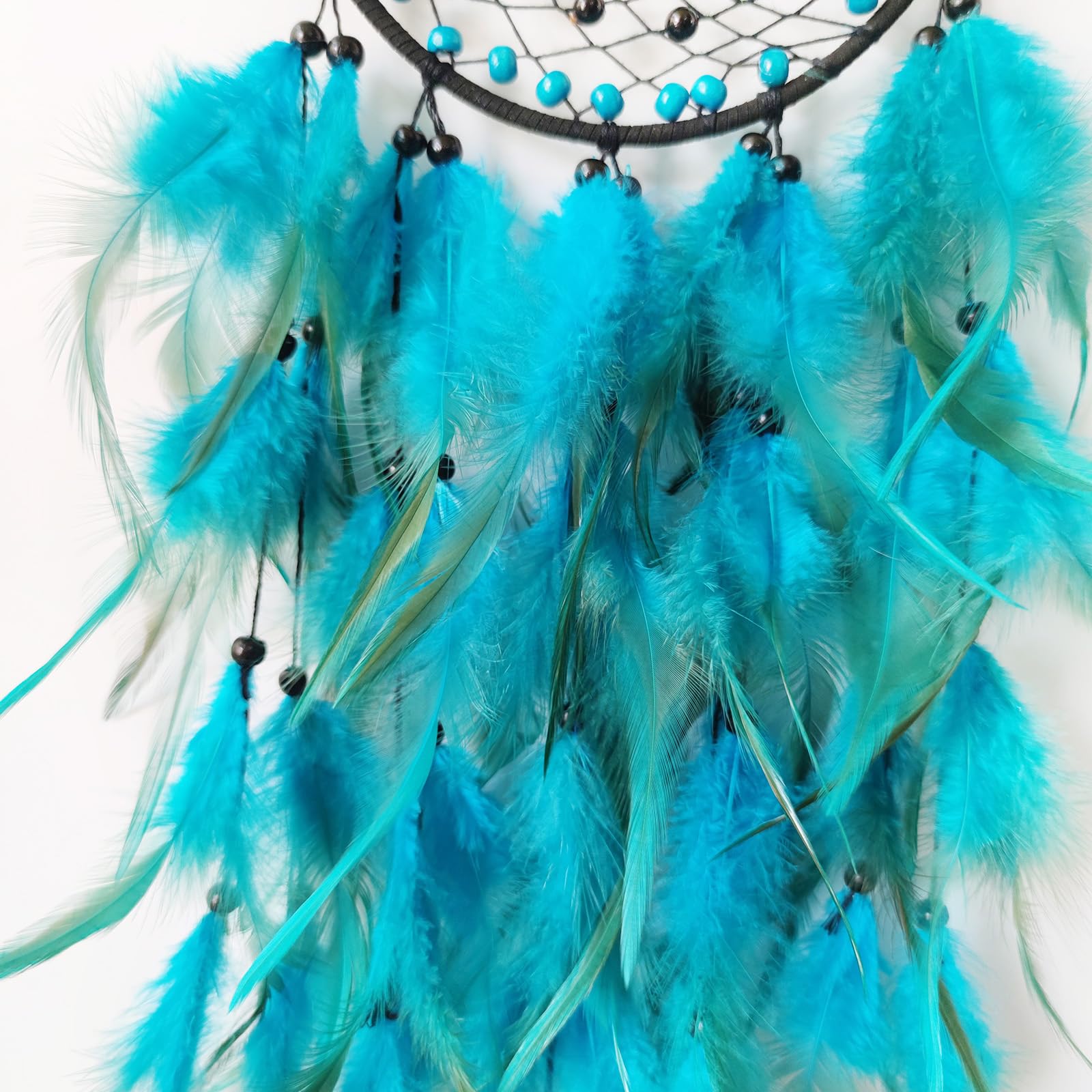 Donko Blue Dream Catcher Wall Decor Crystal Tree of Life Dream Catchers Handmade Feather Dreamcatcher Wall Hanging Ornament for Bedroom Living Room Home Decor - Image 4