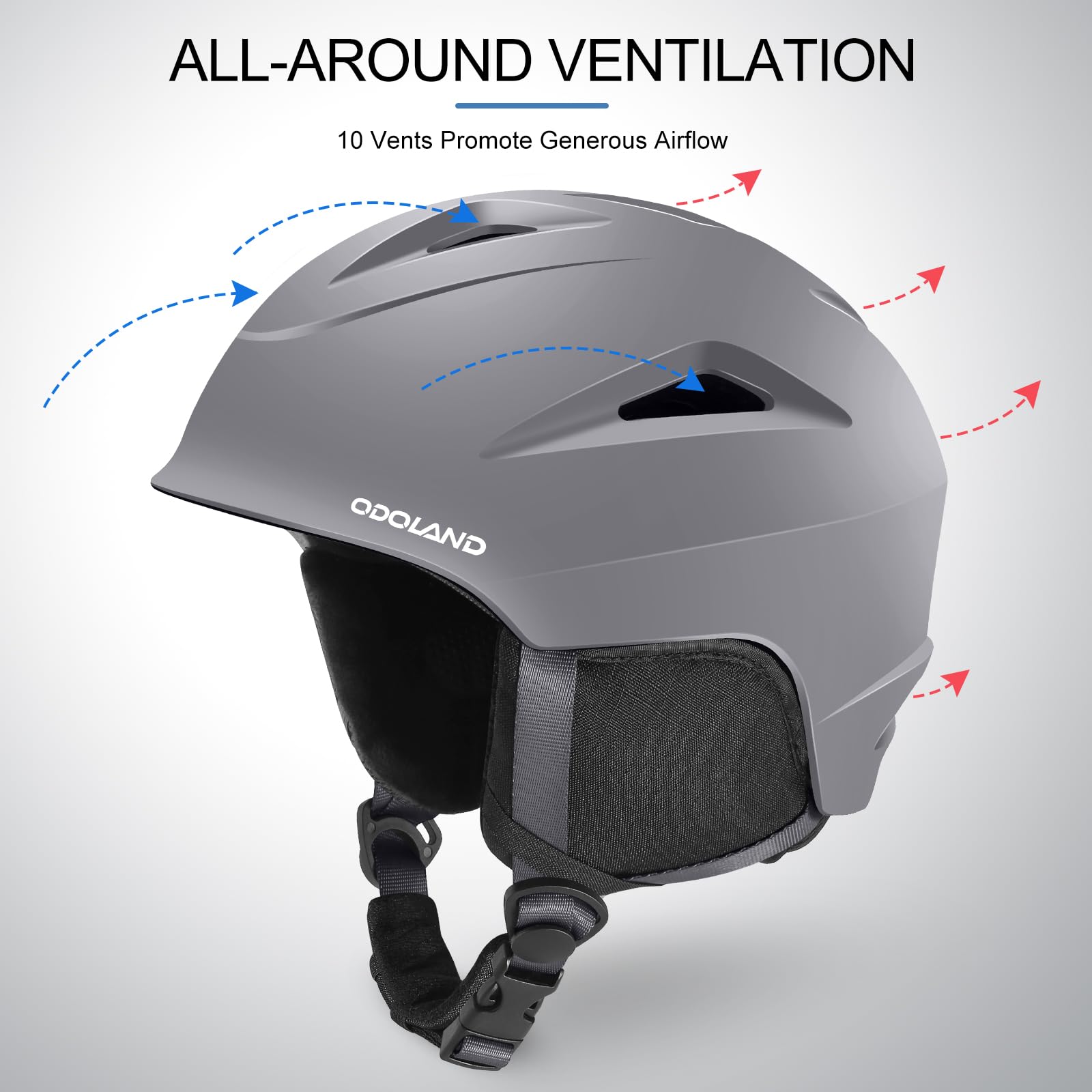 Odoland Casque de Ski, Casque de Ski avec Lunettes, Casque de Neige, Multi-Couleurs, Antichoc, Anti-Vent, Casque de Ski pour Hommes, Femmes et Jeunes, Assurant Sécurité Le Sports de Neige