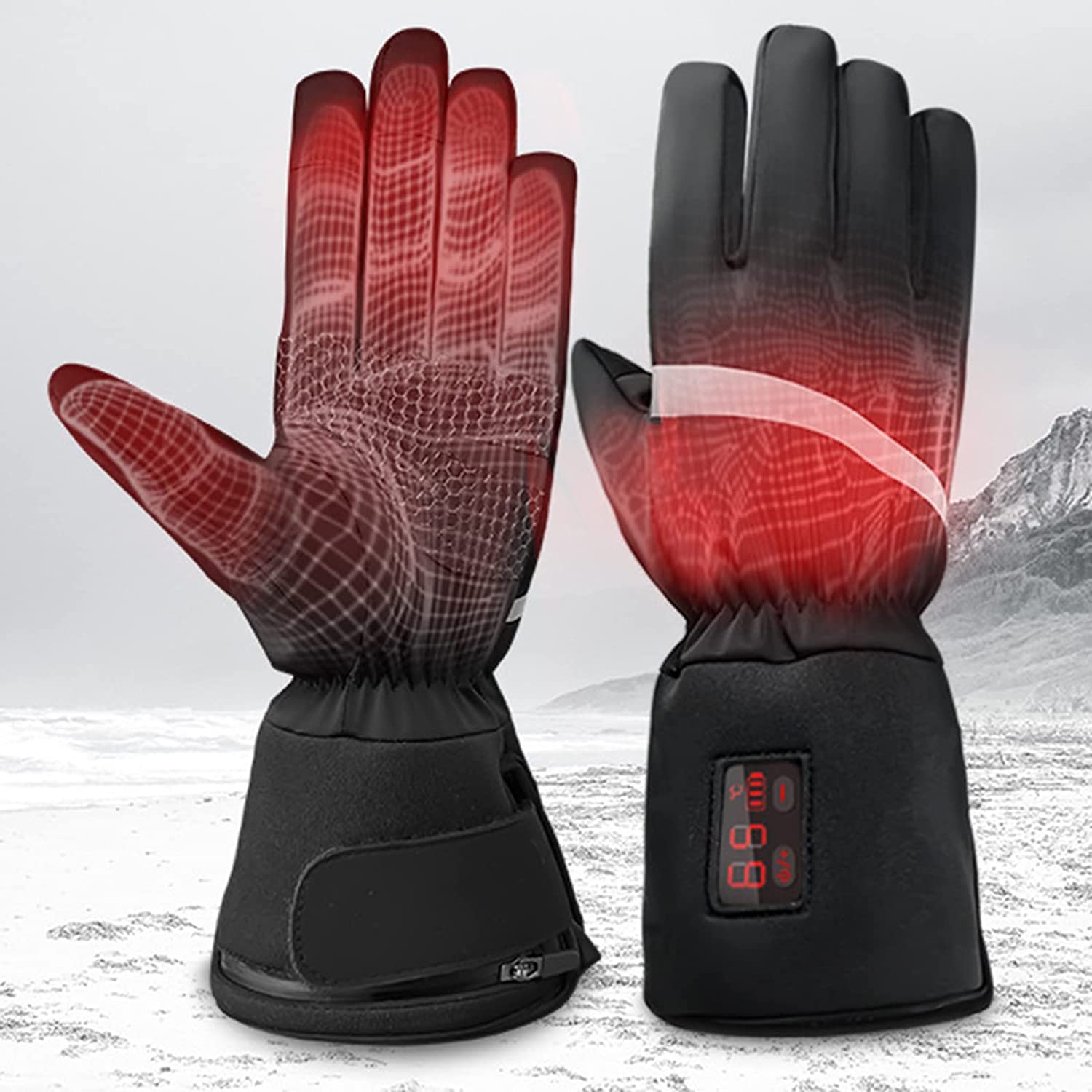 Gants de moto chauffants contre le froid intense avec batterie