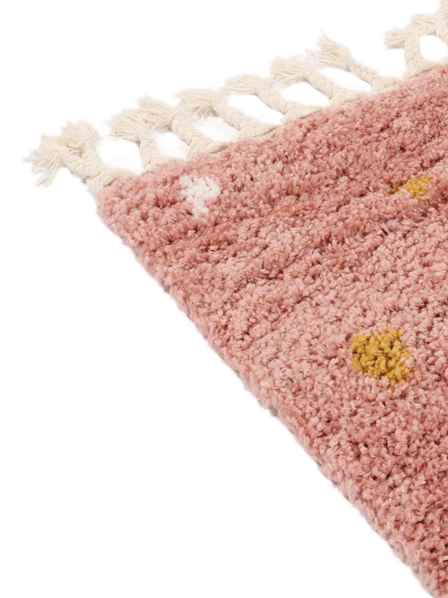RugVista Confetti, Kinderteppich, Shaggy/Handloom, 160 x 230 cm, Rechteckig, Niedriger Stapel, Kinderzimmer, Nur chemische Reinigung, Ohne gefährliche Chemikalien, Rosa