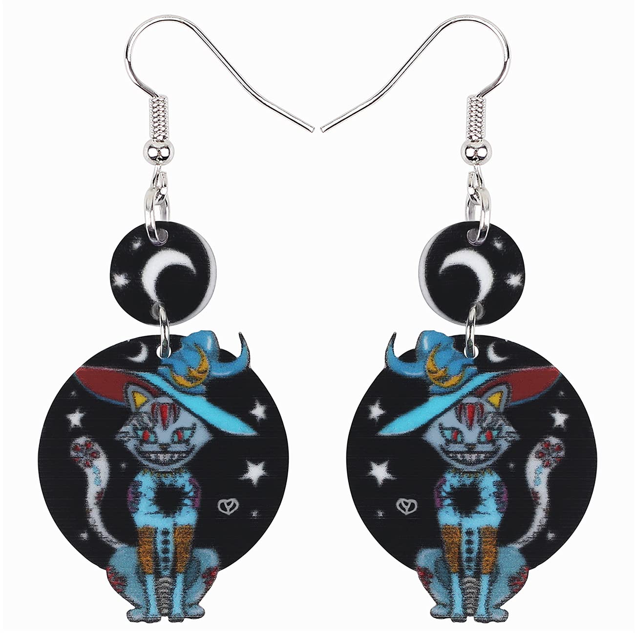 Orecchini A Forma Di Gatto NEWEI: Ciondoli In Acciaio Inox Con Finitura Lucida, Ipoallergenici, Dimensioni 3,4x1,9 Cm - Regalo Perfetto Per Donne E Ragazze Amanti Dei Gatti! - 3