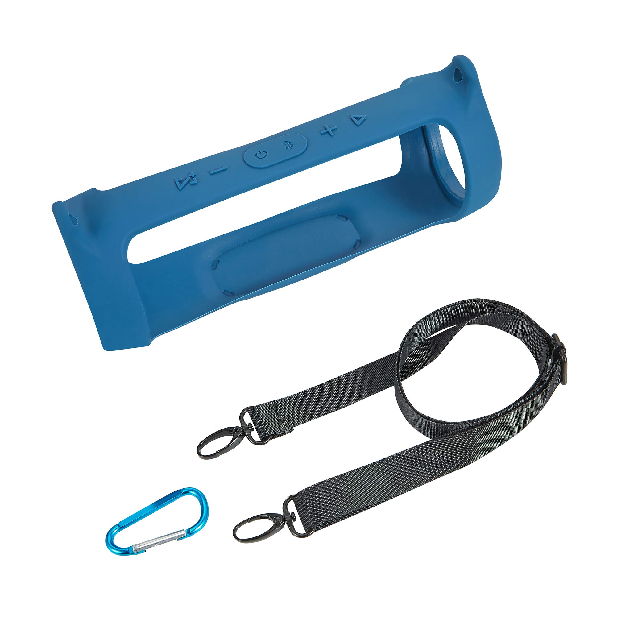 Silicone Case for JBL Charge 4 Portable Bluetooth Speaker, Seracle Silicone Case Cover Sling Bag for JBL Charge 4 Portable Bluetooth Speaker (Blue)