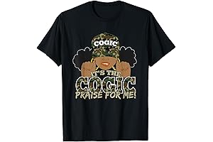 COGIC Praise Afro Puffs Hat Camo T-Shirt