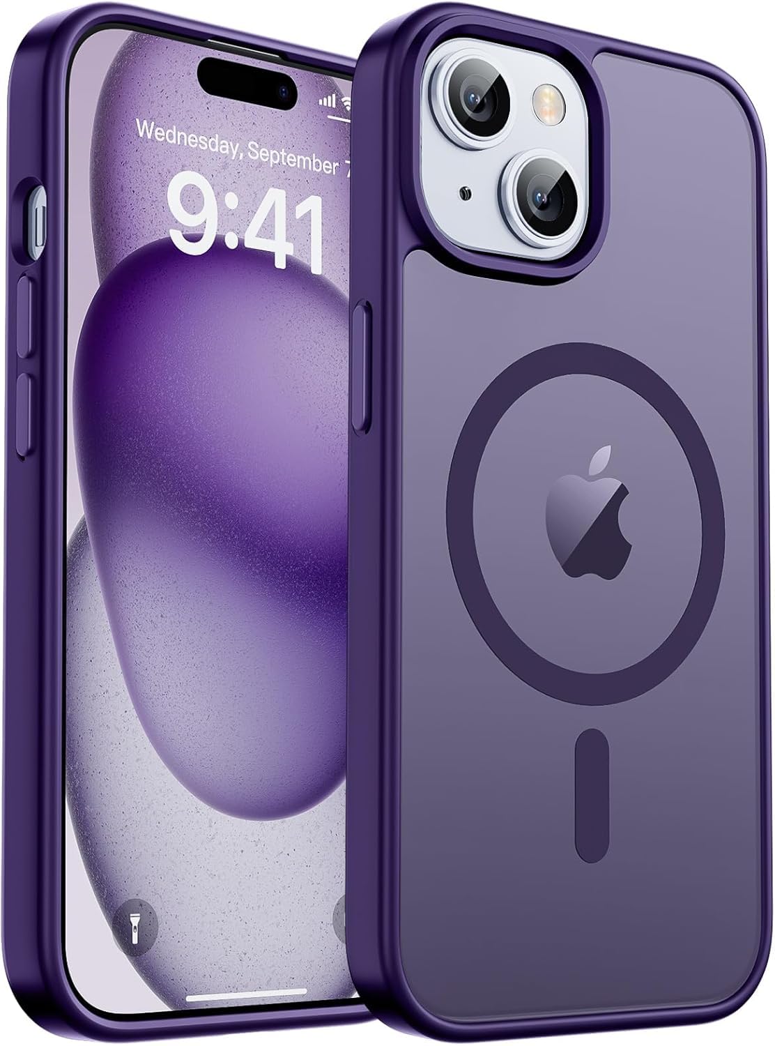 AIBEX Back Cover Case for iPhone 15 | Slim Case with Wireless Charging Support | Anti-Scratch, Shockproof, Anti-Fingerprint & Lightweight Military-Grade Protective Cover – Purple