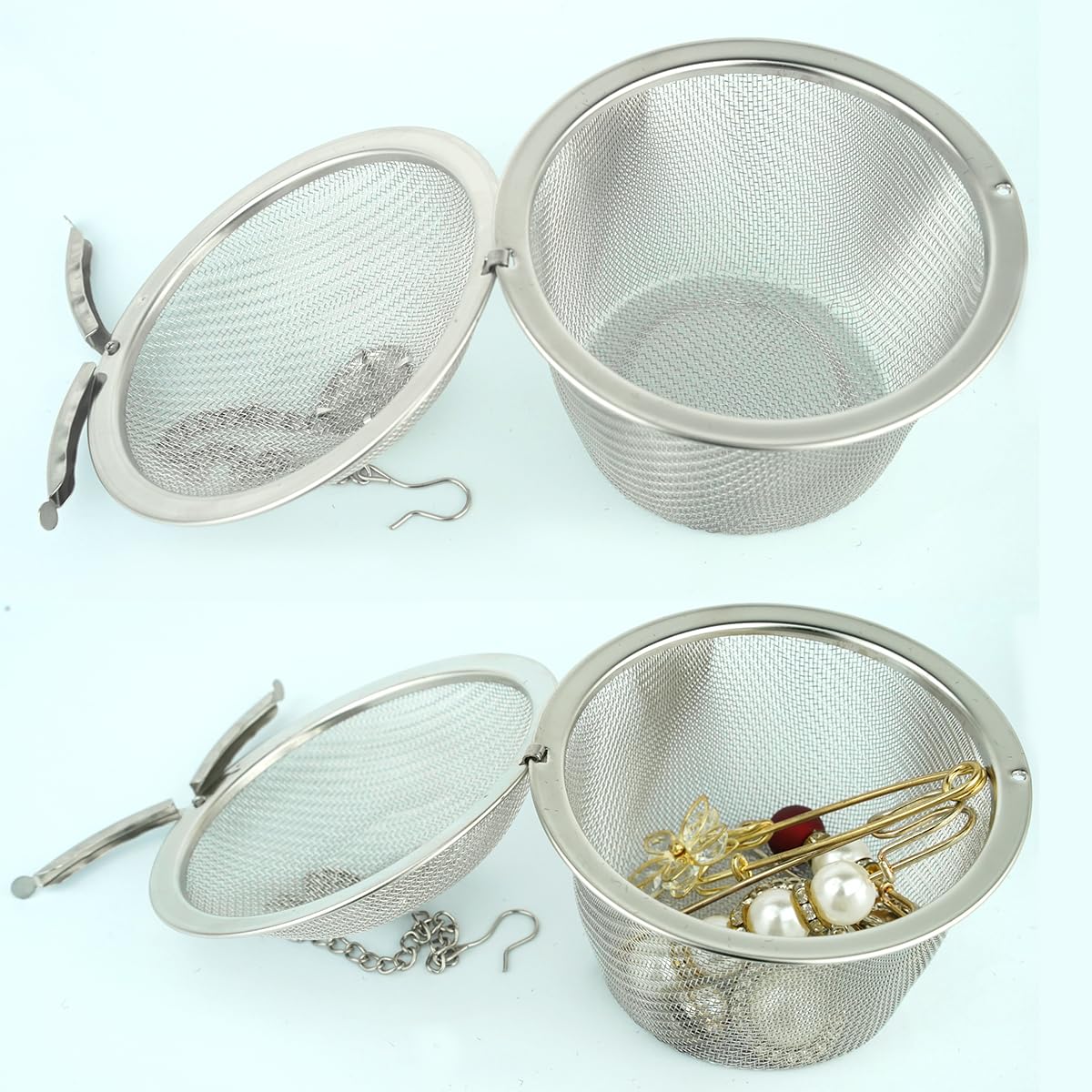 5 Pcs Ultrasonic Cleaner Baskets Stainless Steel Baskets Cleaning, Small Holder Ideal Small Parts Jewelry Cleaning Small Parts Jewelry Cleaning Basket for Cleaning Jewelry and Small Parts