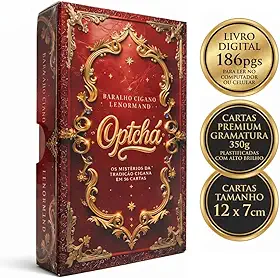 Baralho Cigano Lenormand Optchá, 36 Cartas com Livro Digital PDF 186 Páginas, Oráculo Espiritualidade, Primeira Edição