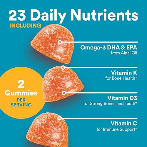 Miniatura 4 de SmartyPants Gomitas multivitamínicas Teen Guy - Fórmula mejorada Omega 3 (DHAEPA), vitamina D3, C, vitamina B12, B6, A, K y zinc, ácido fólico, sin