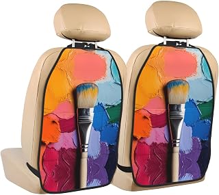 Paint Tray Pattern Car seat Anti Kick Storage pad 2 Pieces, Multi-Functional Storage Bag seat Protector After Installation