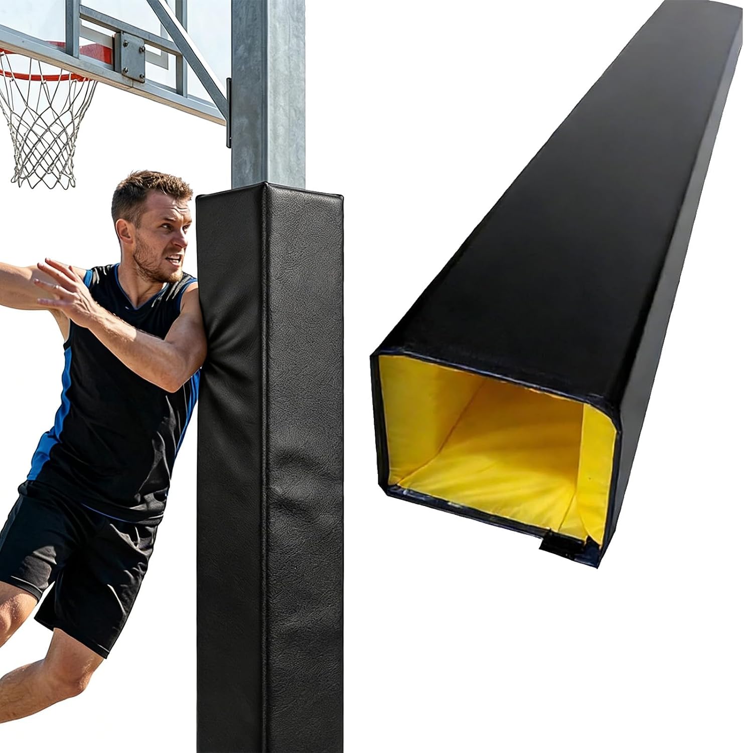 Basketball Pole Pads, Basement Pole Padding for 4-12 Poles, Perfect for Gyms, Garages, and Gymnasiums - Durable Protection for Players Gray 6 x 6 (15x15cm)