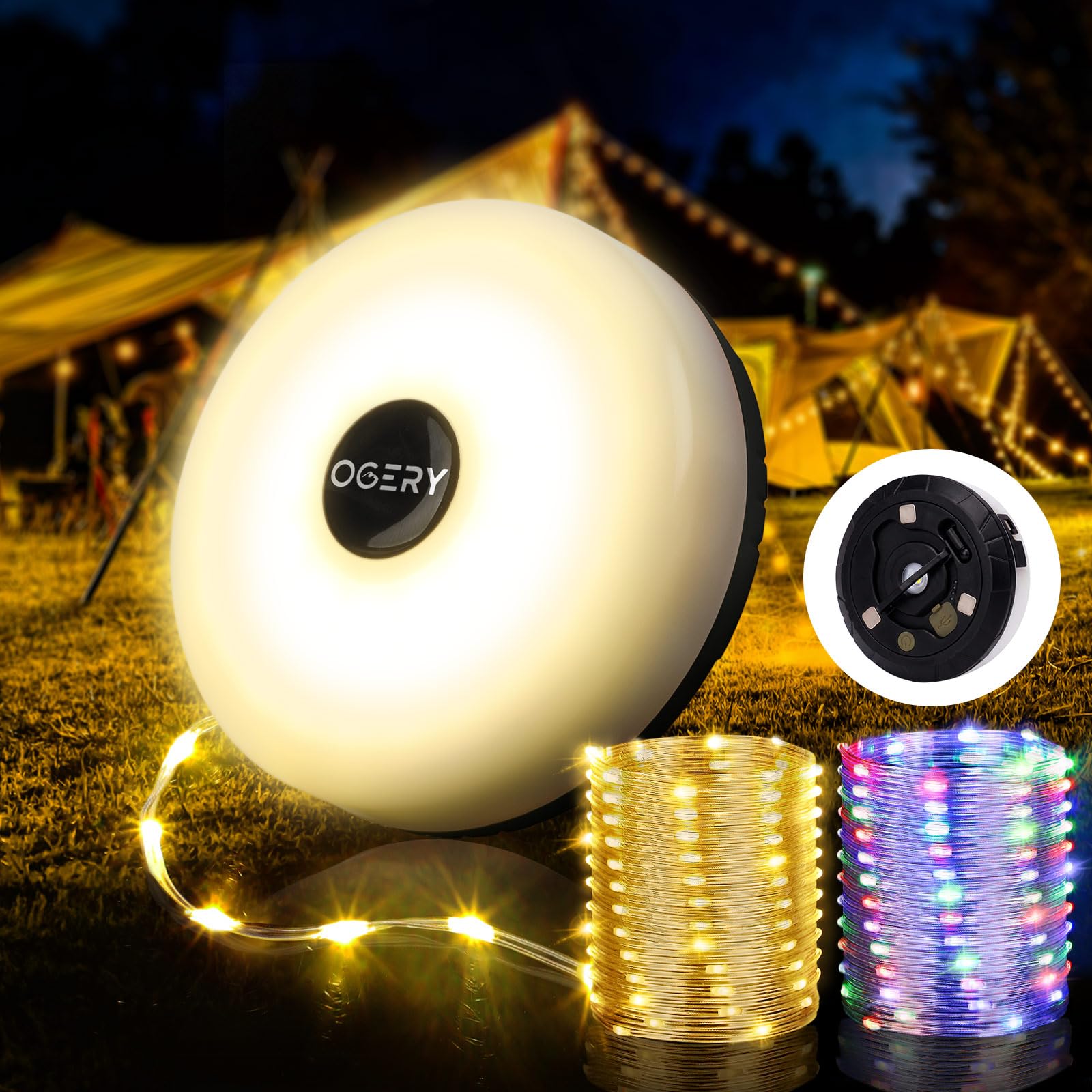 Photo 1 of OGERY 4-in-1 Camping String Lights, 32.8FT Quick Storage