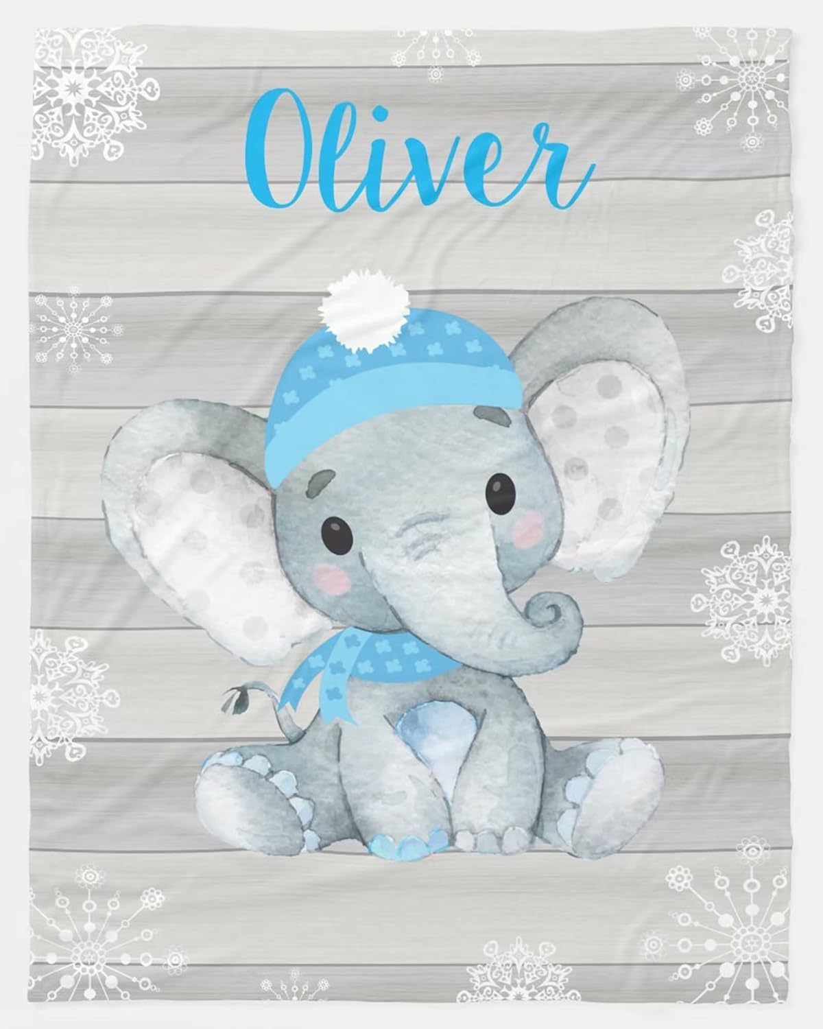 Personalized Baby Blankets with Elephant Custom Baby
