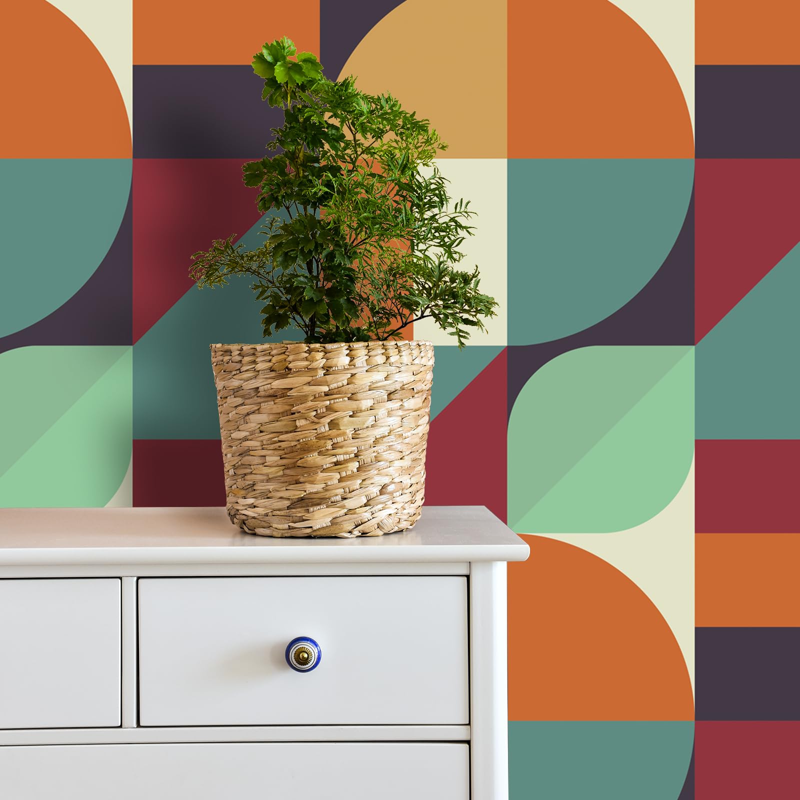 VaryPaper Carta da parati autoadesiva colorata geometrica 44,5 cm x 800 cm con retro adesivo in plastica per mobili