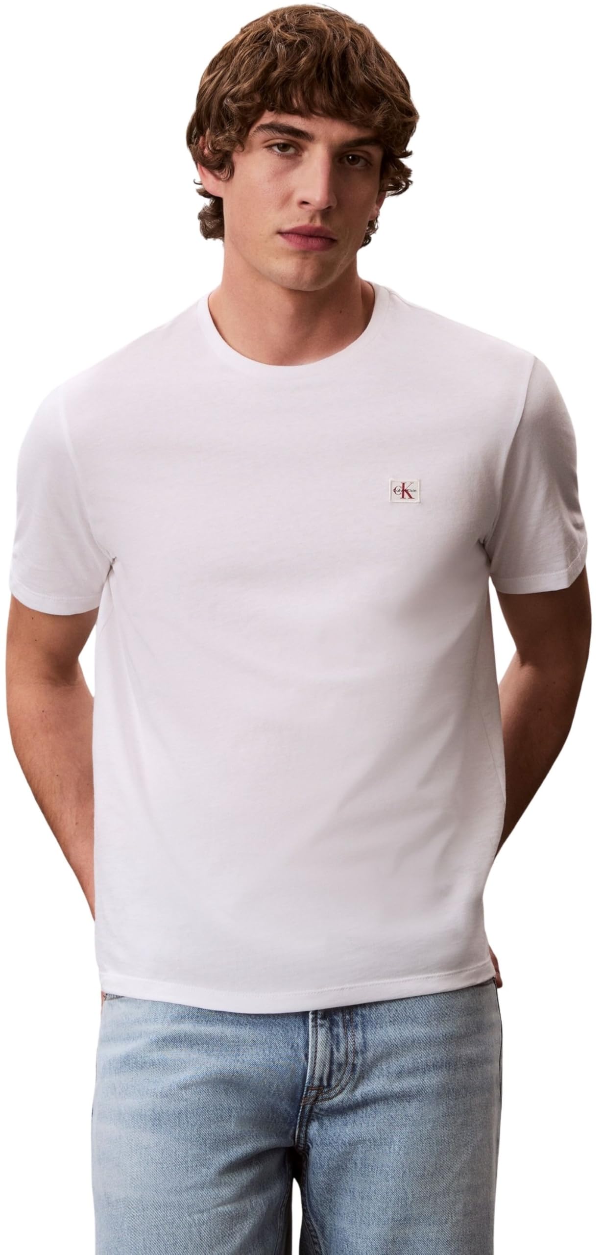 Calvin Klein SS Badge tee 2pk Lv04rd248g Camisetas Hombre (Pack de 2)