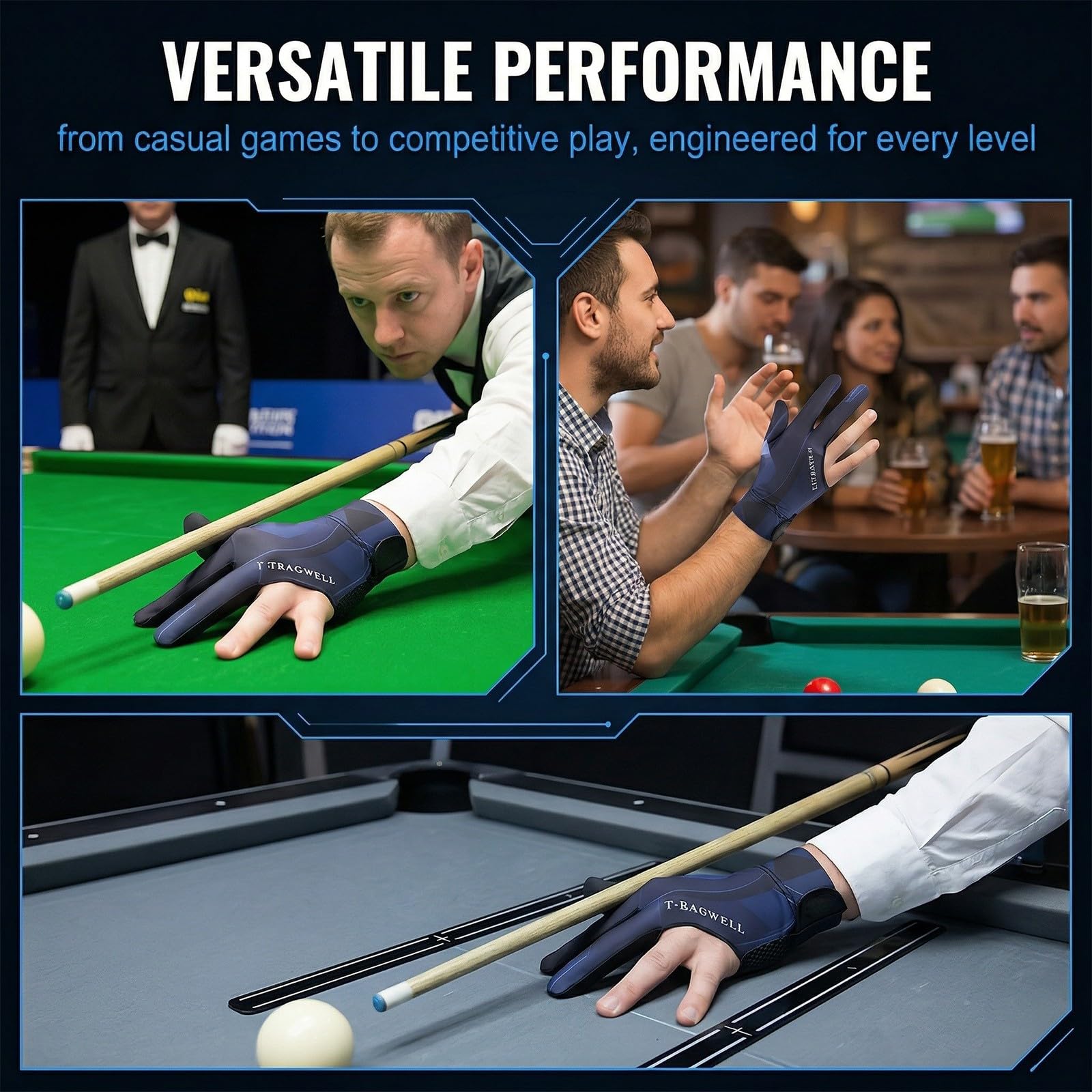 TEOZBLU Guantes de Billar Guante De Billar Snooker — view 4