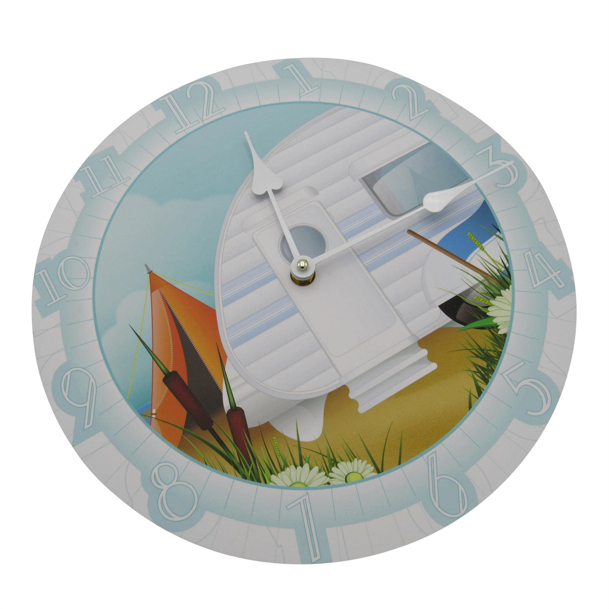 Securefix Direct Caravan Analogue Wall Clock (Decorative Decor Colourful Novelty Quirky Design Kitchen Living Room)