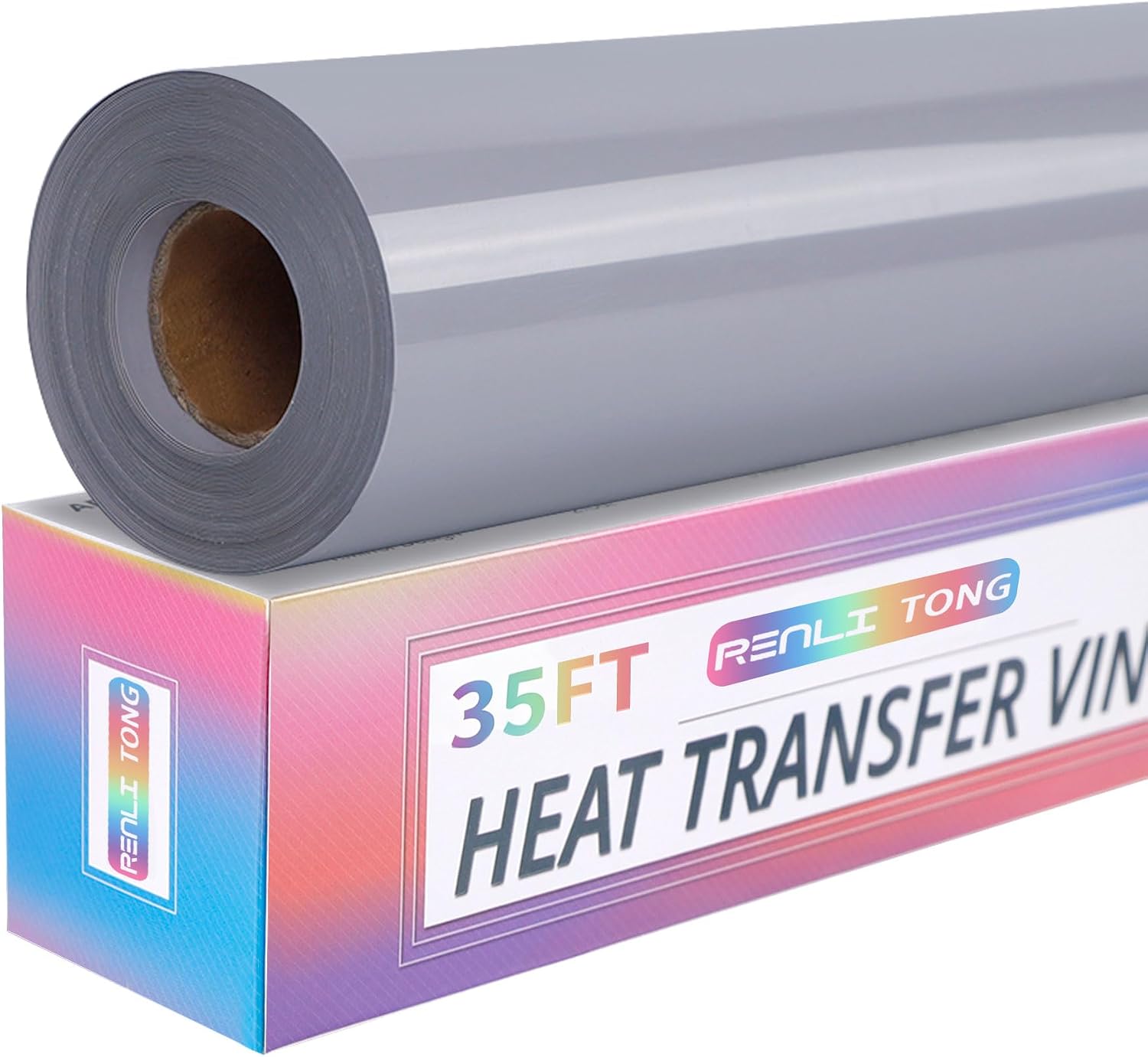 RENLITONG Navy Iron on Vinyl 12Inch by 15ft Roll HTV - Heat Transfer Vinyl for T-Shirt HTV Rolls for All Cutter Machine - Easy to Cut & Weed for Heat Transfer Design