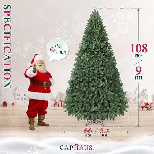 Miniatura 2 de CAPHAUS Árbol de Navidad artificial de 9 pies de abeto Dunhill de alta calidad con 4026 puntas de rama incluye soporte de metal árbol de Navidad