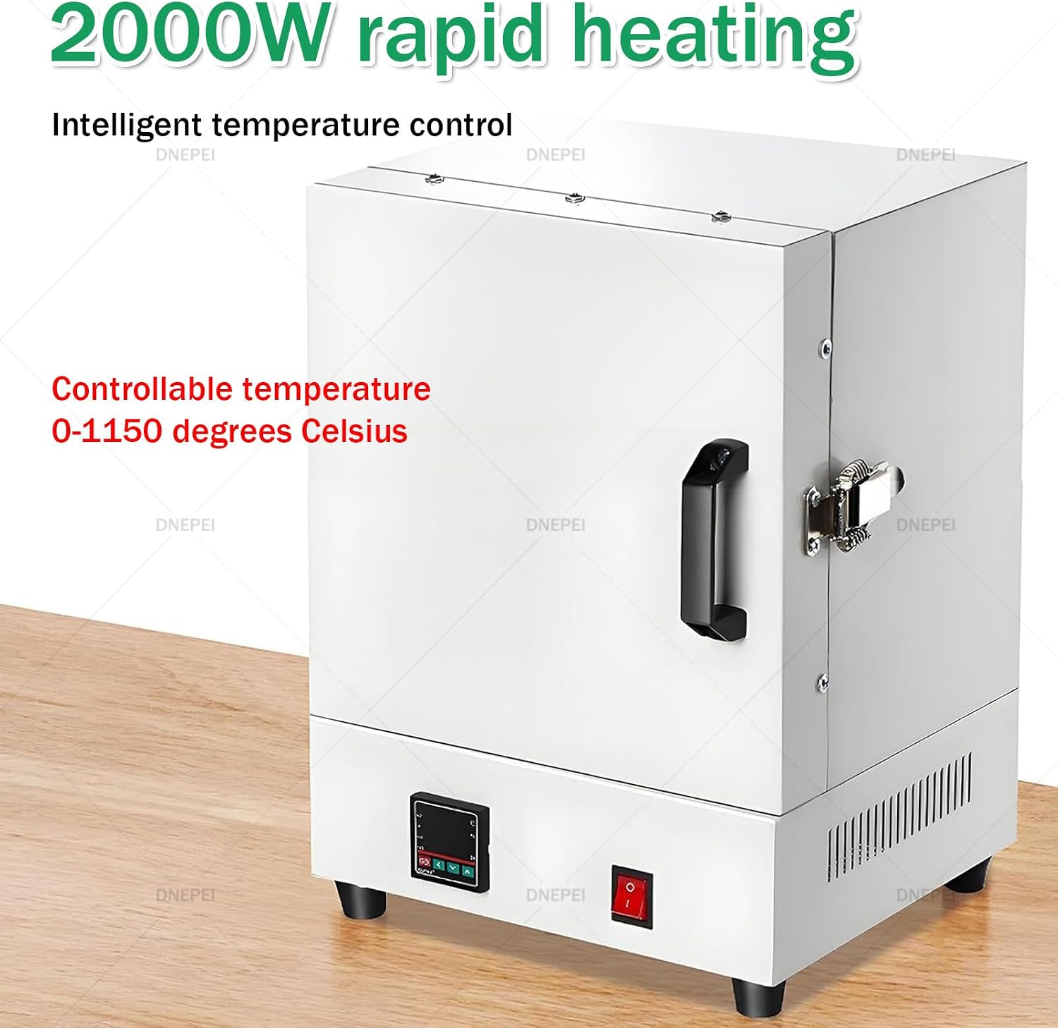 Metal Melting Furnace 1150℃, 2000W Enclosed Muffle Kiln for Sintering, Casting, Annealing, Jewelry Making, Lab Use, High Temperature Resistance