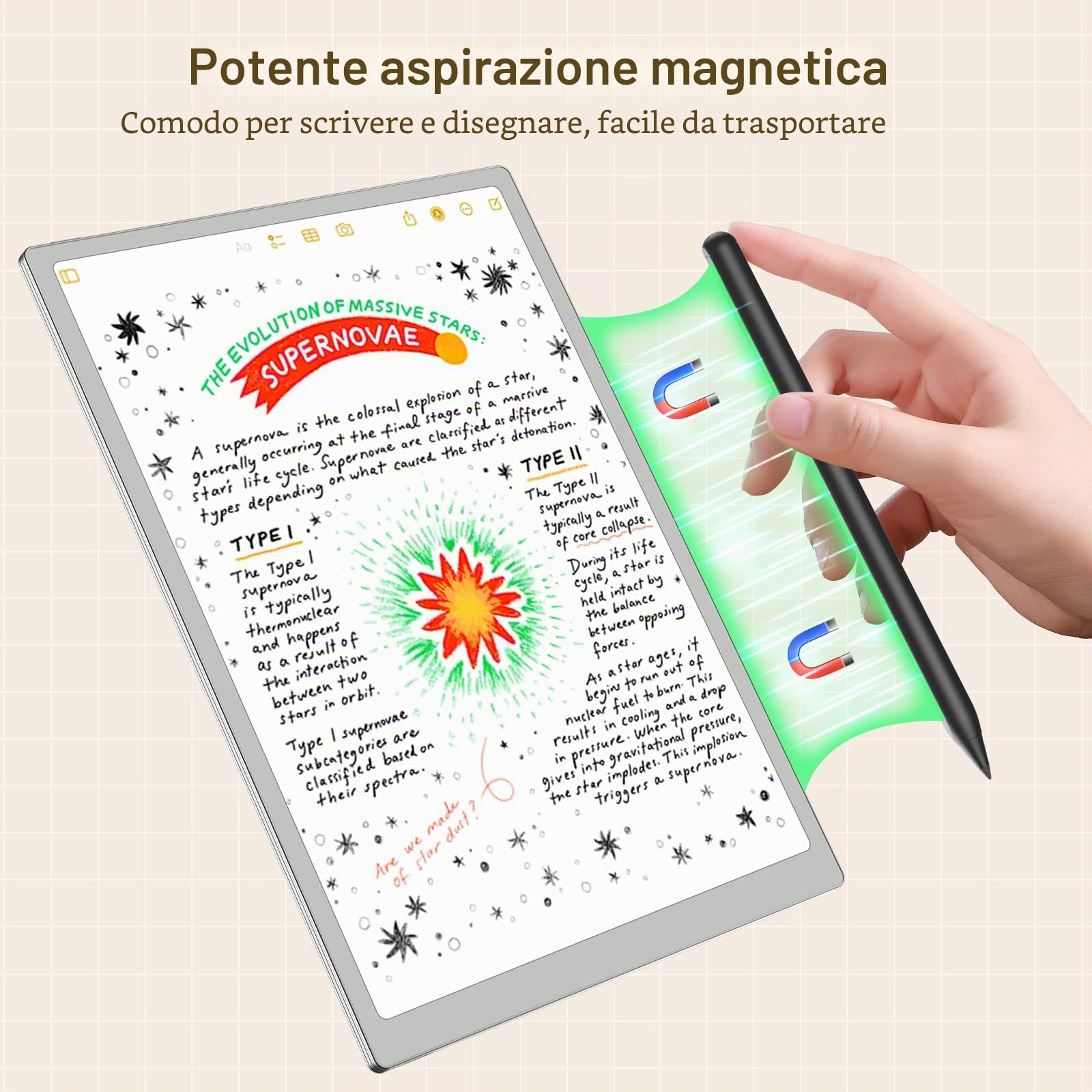 TiMOVO Penna Magnetica Compatibile con Remarkable Paper Pure/Pro/Pro Move | Penna Ricaricabile con Gomma, 4096 Sensibilità alla Pressione,Inclinazione,Rifiuto del Palmo e Punte di Ricambio,Nero