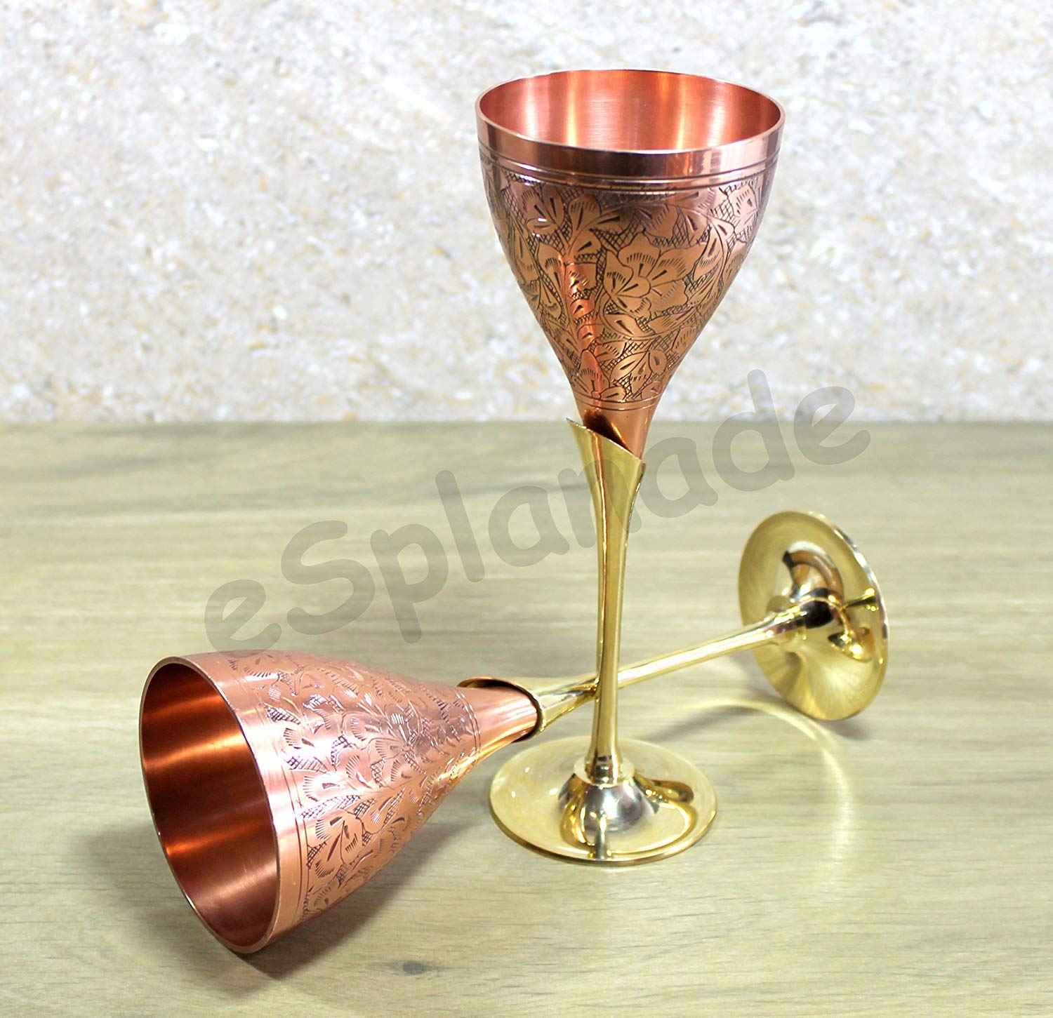 Copper Plated Champagne Glasses - Set of 2 -7