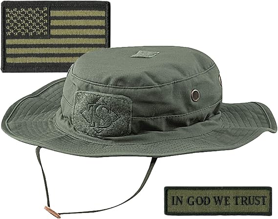 Gadsden and Culpeper Tactical Patches & Boonie Hat Bundle - Sand/Khaki