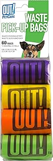 OUT! Dog waste pick-up bags, 1 pack of 60 bags (4 rolls, 15 bags / roll) product image