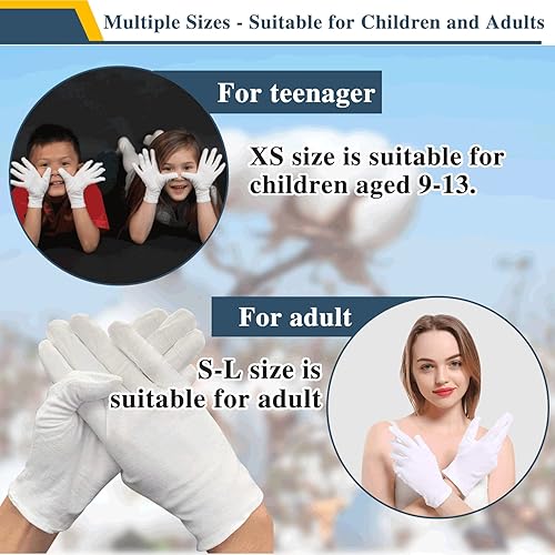 Miniatura 5 de 24 guantes de algodón blanco para manos secas para niños, guantes de eccema para la noche, guantes hidratantes para mujeres, cosméticos