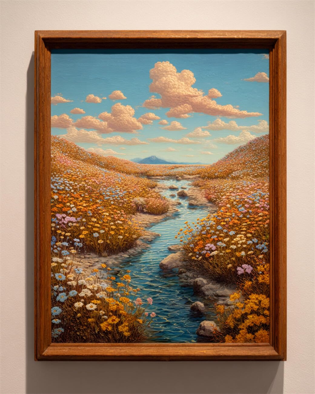 RKFLGEW DIY Seed Bead Embroidery Kits Flower River 30x40cm