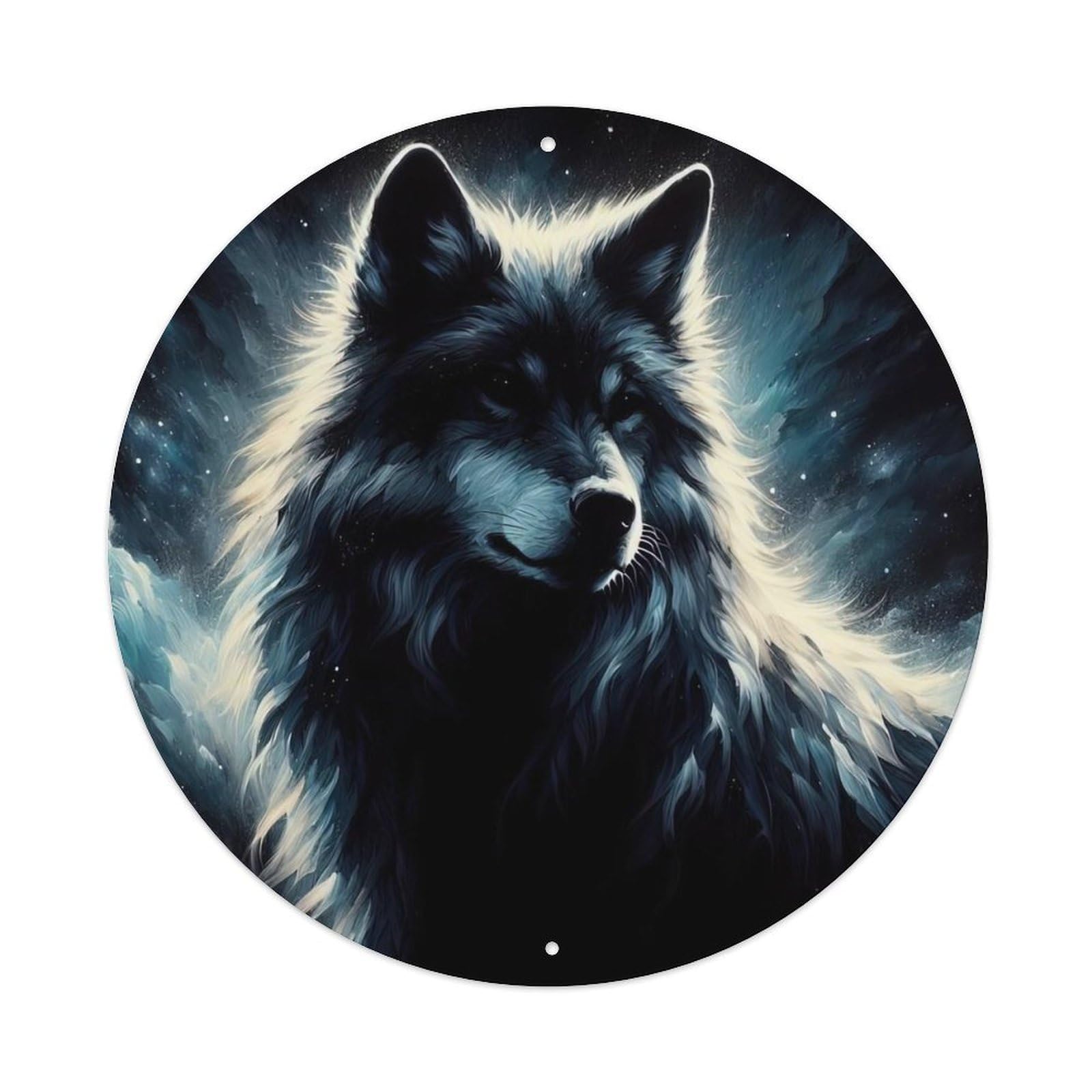 Animal Artwork Looking Away from The Wolf Metal Tin Sign