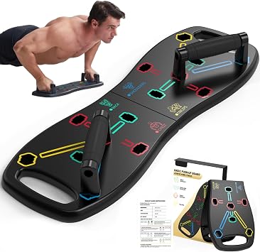 HOTWAVE Push Up Board, Portable Pushup Board for Men, Foldable Push Up Bar 20 in 1 at Home Gym, Multifunctional Pushup Handles for Chest Muscle Exercise Strength Training Equipment