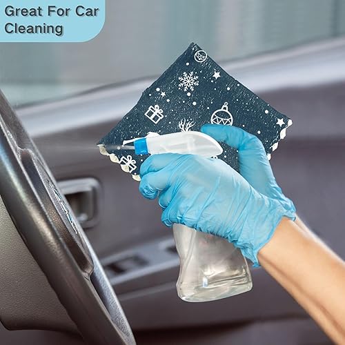 Miniatura 6 de KLL Christmas Decorations Tree Deer Microfiber Dish Towel Countertop Cotton Tea Towels Kitchen Kitchen Hand Towels That Hang Highly Absorbent Dish