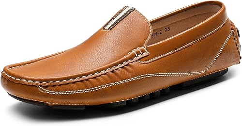 Bruno Marc - Mocasines de conducción para hombre, mocasines tipo penny con cierre de deslizar