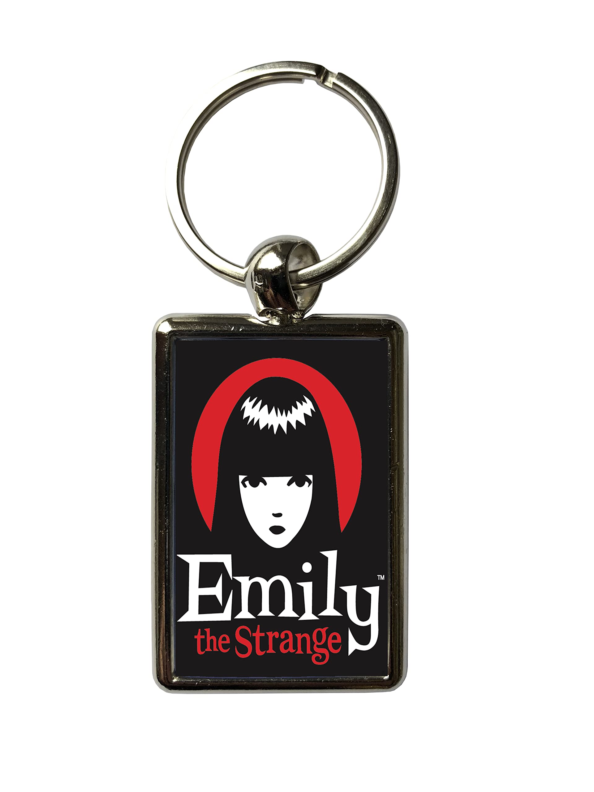 Super Universe Unisex Chrome Emily The Strange Metal Keyring 3 X 4.5 Cm