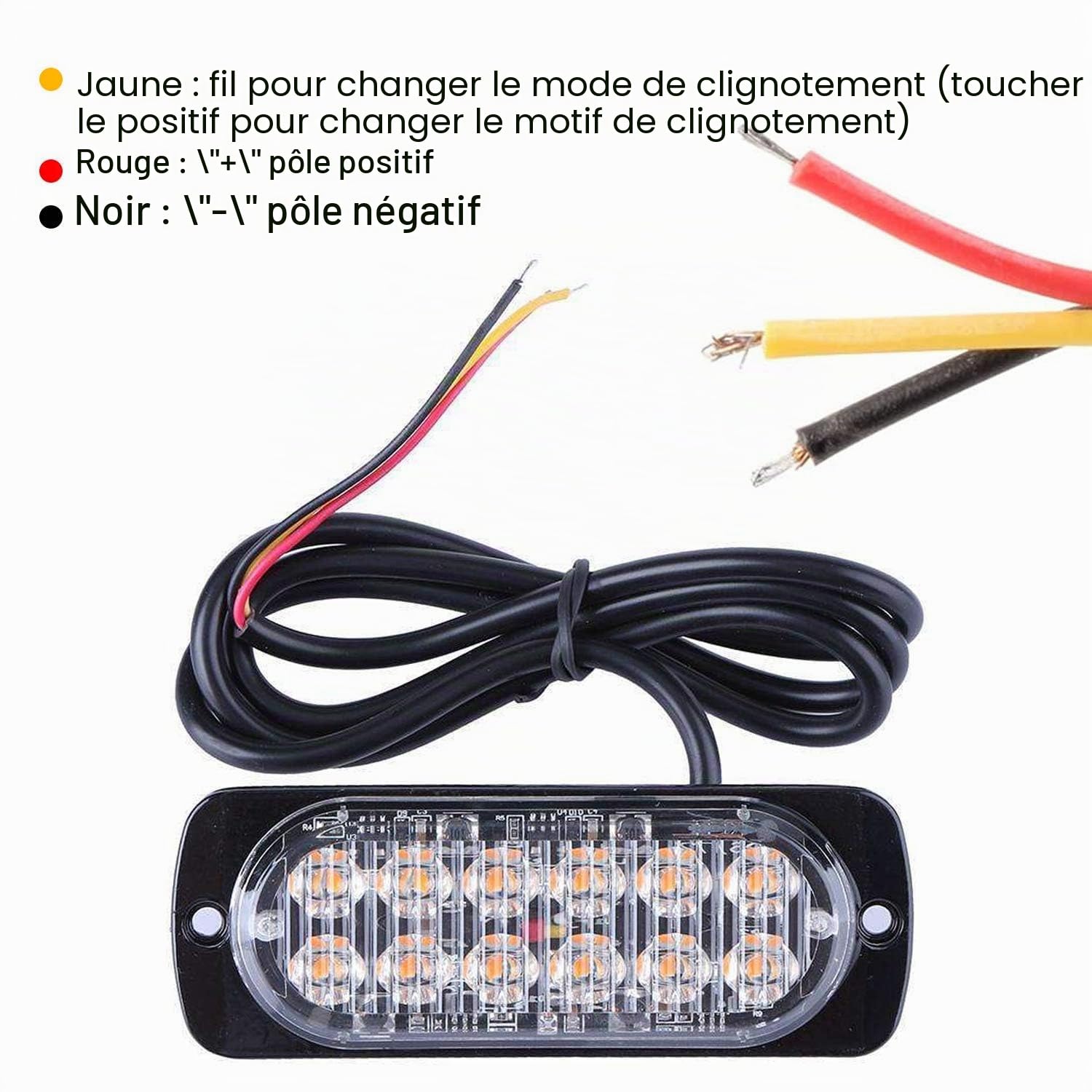 auvstar Ampoule LED Stroboscopique Voiture 12-24V, Jaune, 4pcs | Orange Lumineux, Feux éclairage Remorque, Clignotant Strobe Lights, Balise Clignotante de Sécurité, Pour Voiture Utilitaire