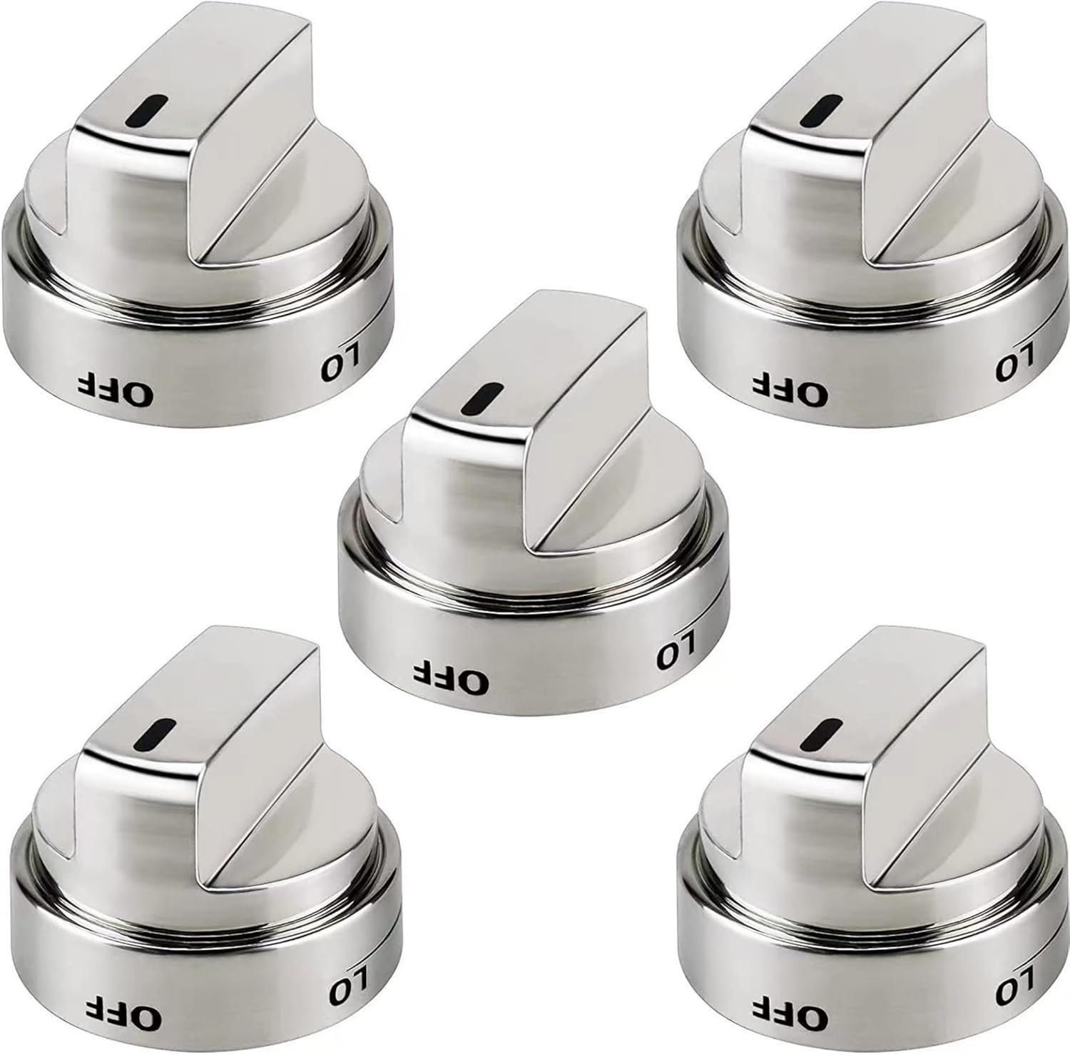 Premium 5-Pack Stove Control Knob Replacement for LG Gas Range/Oven Models LRG3036ST LRG3095ST LRG3091ST – Fits Part Numbers AEZ73453509 AEZ72909008 AP5669773 2347547 | Durable Metal Finish